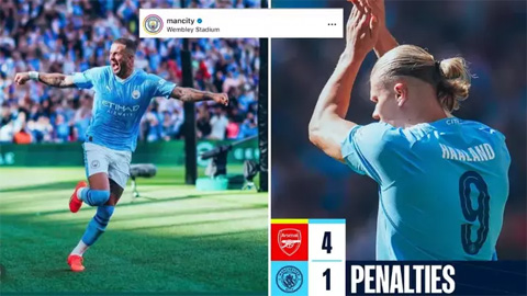 Instagram chính thức của Man City được phen bẽ mặt vì đội nhà thua ngược